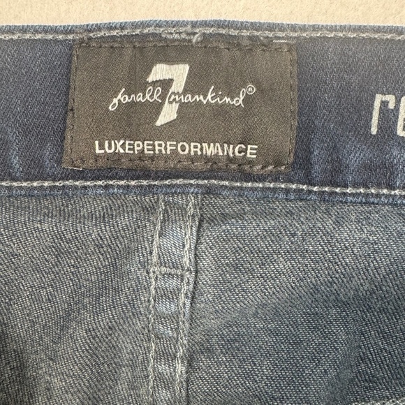 7 For All Mankind Relaxed Straight Leg Jeans Mens Size 33 Dark Blue Mid Rise - Picture 5 of 13